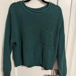 GAP Teal Round Neck Pocket Sweater